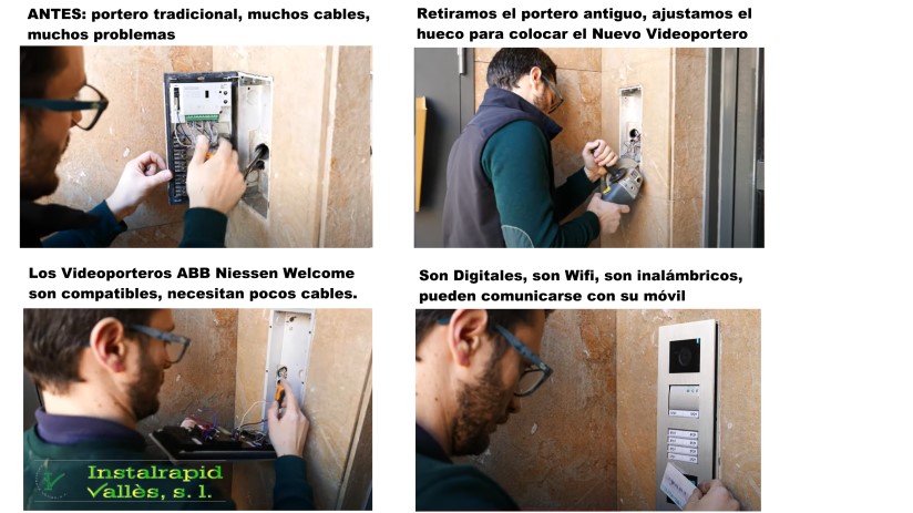 Instalación Interfonos y Videoporteros ABB Niessen Welcome en Barcelona, para comunidades, Instalrapid Vallès